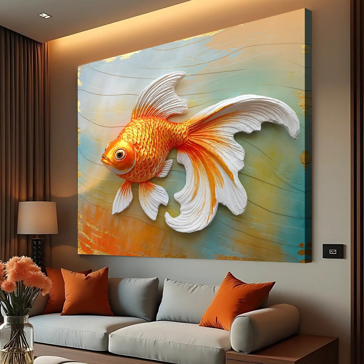 3D Goldfish Wall Art