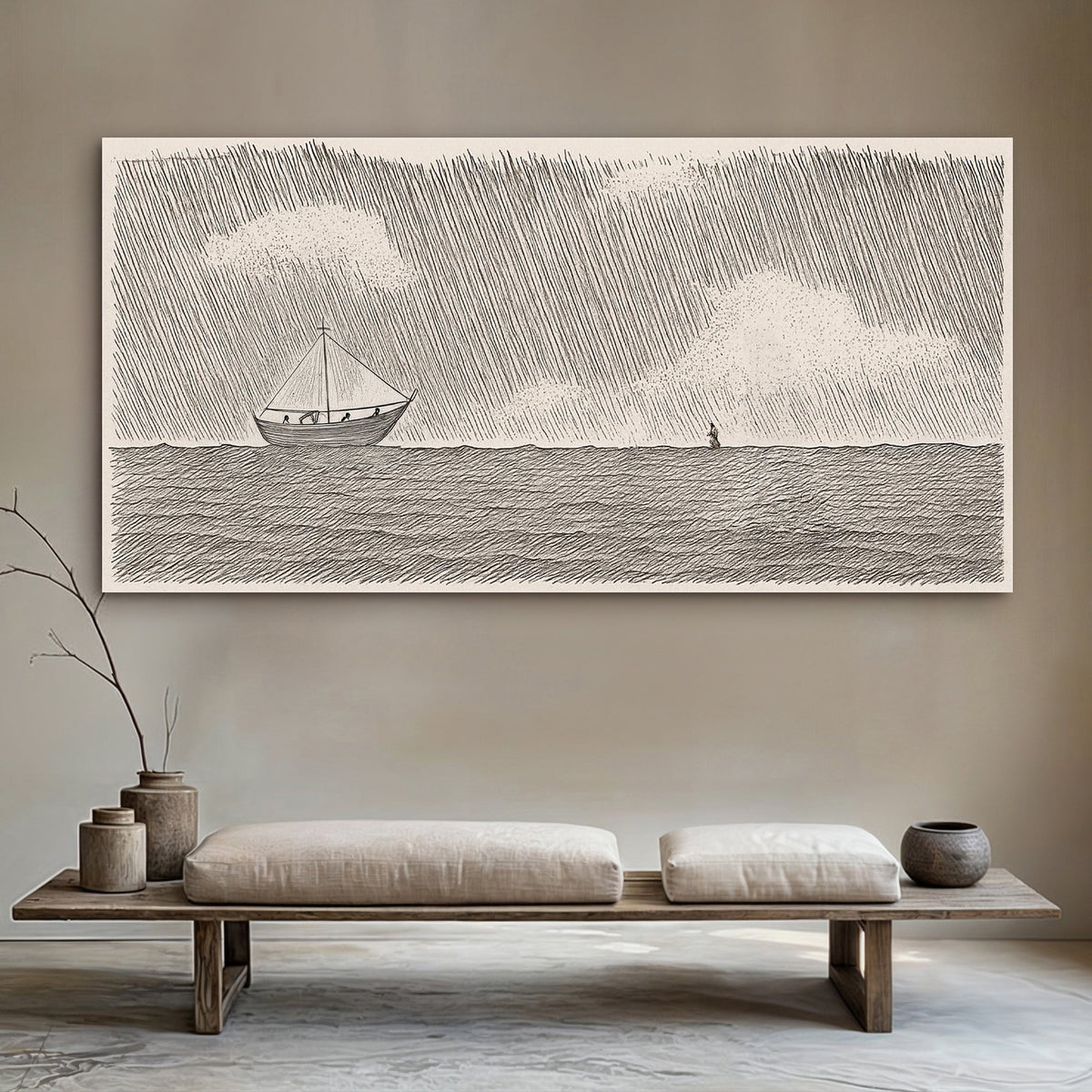 Jesus Walking On Water Faith Wall Art II