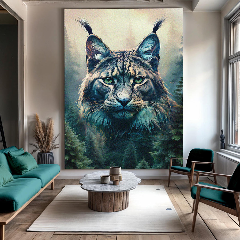Lynx Double Exposure Wall Art