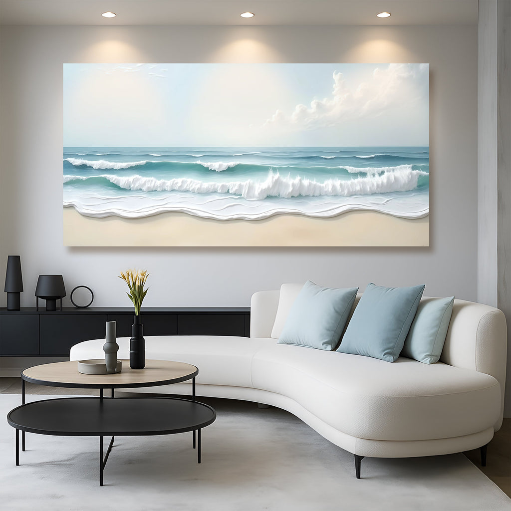 Serene Ocean Wave Coastal Wall Art XIV
