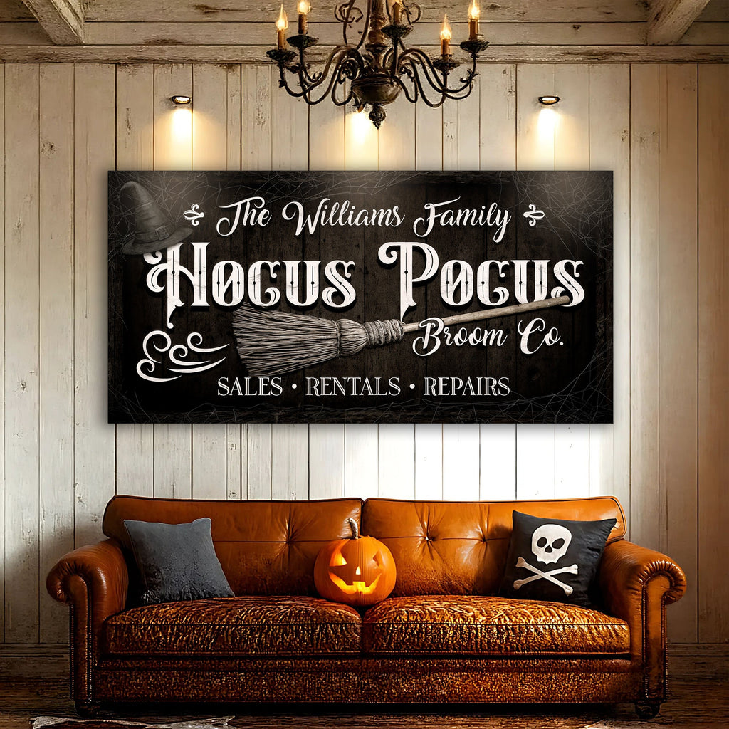 Personalized Hocus Pocus Broom Co. Wall Sign