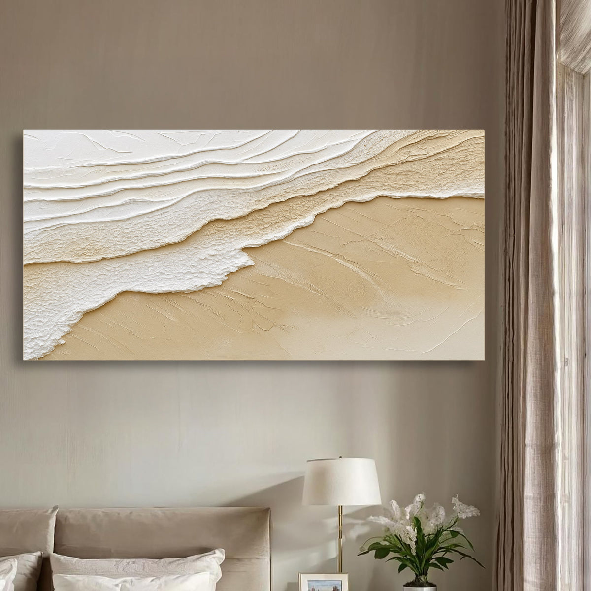 Neutral Ocean Waves Wall Art