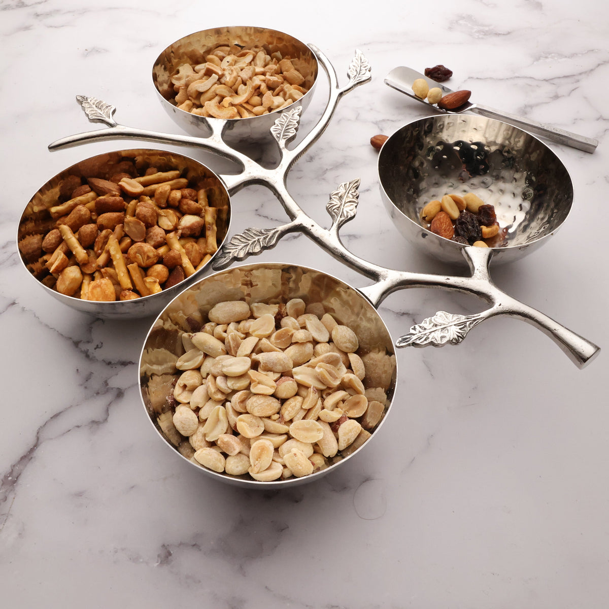 Hammered Leaf Nut Bowl