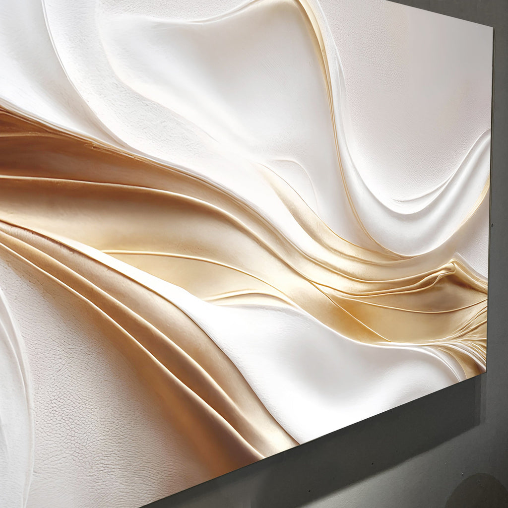 White and Gold Abstract Wall Art