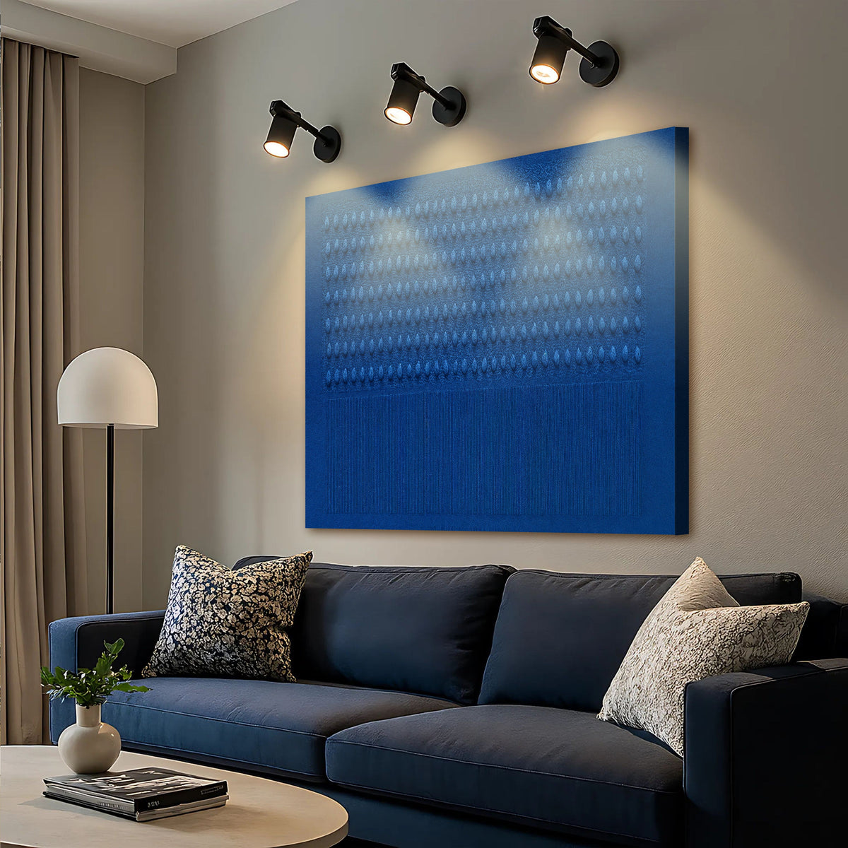 Minimalist Blue Gradient Abstract Wall Art