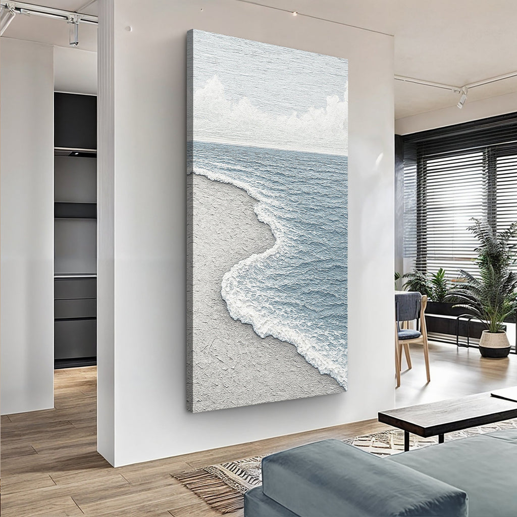 White Waves Abstract Wall Art