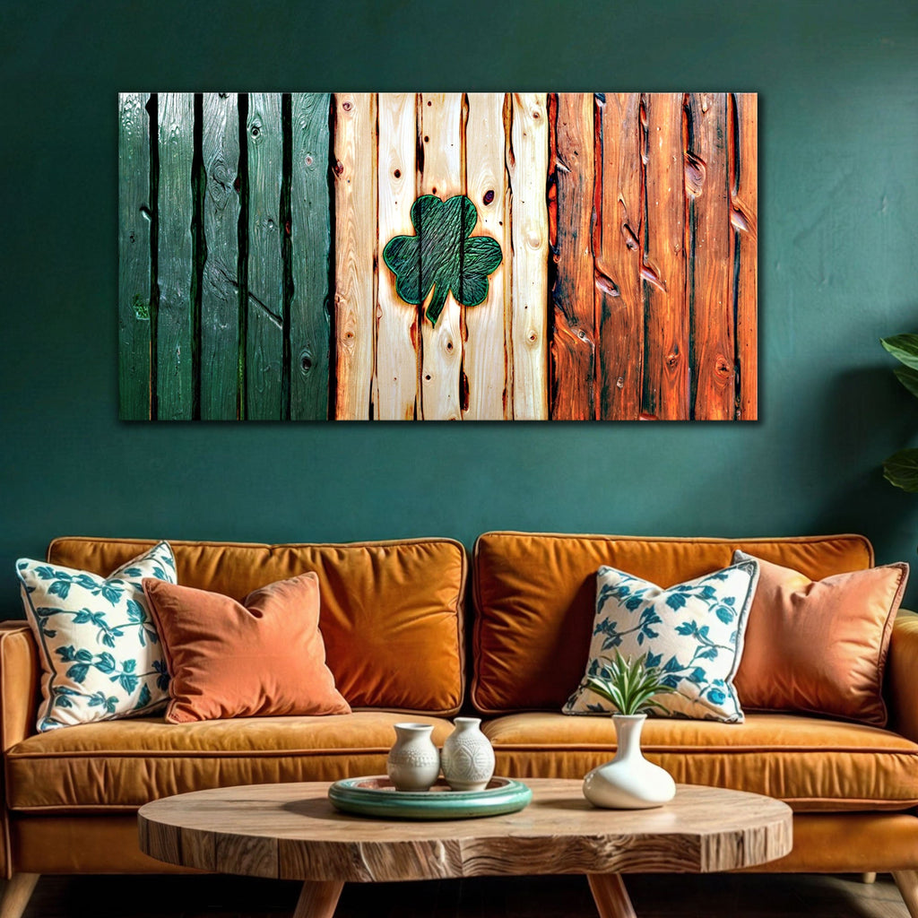 Irish Shamrock Glory Wooden Flag Wall Art