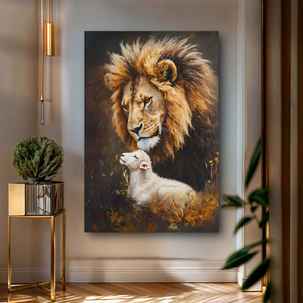 Lion And Sheep Faith Wall Art