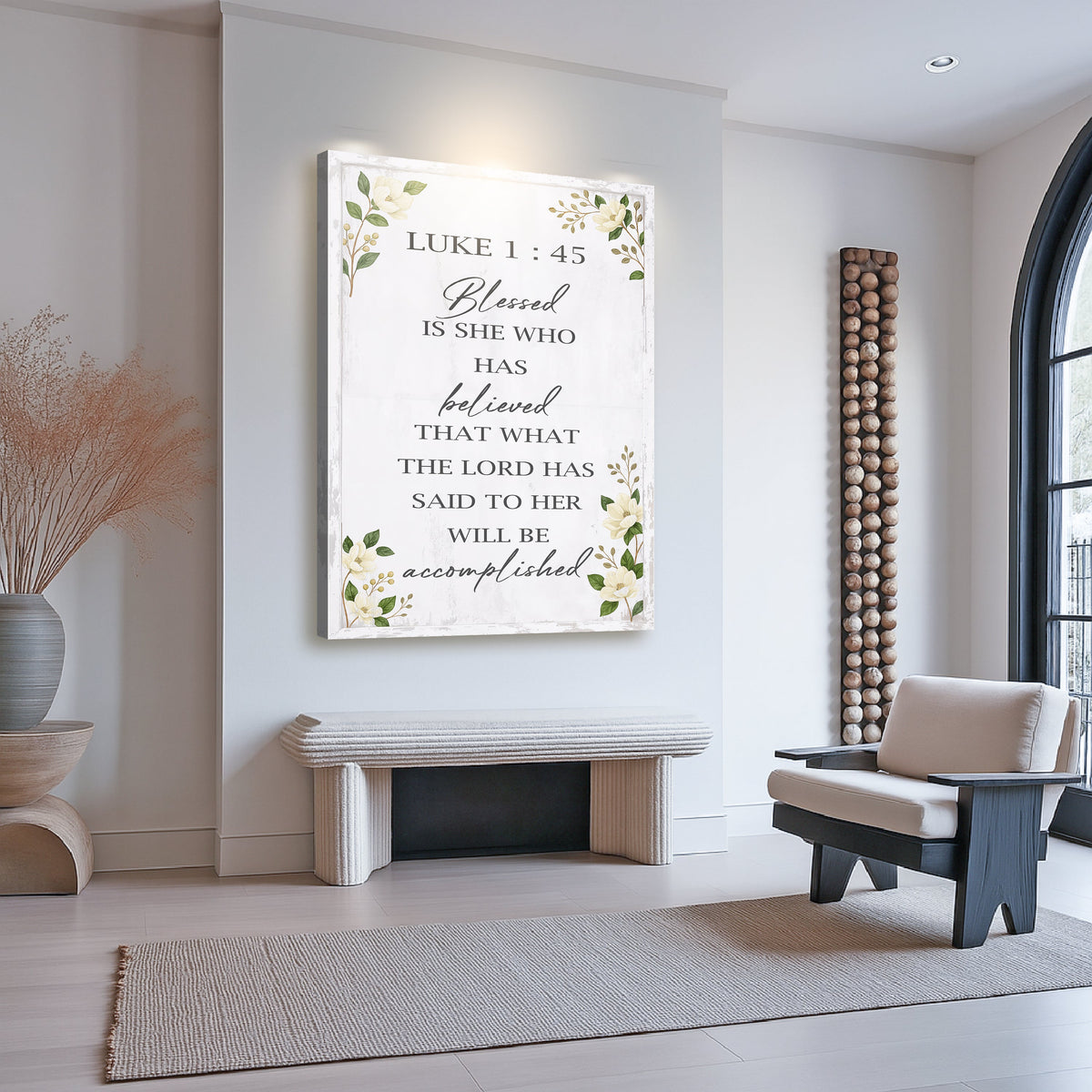 Blessed Is She Who Has Believed - Luke 1:45 Faith Wall Art II