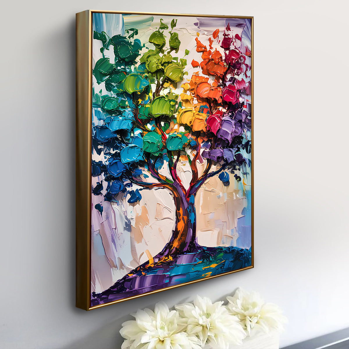 Rainbow Tree Abstract Wall Art