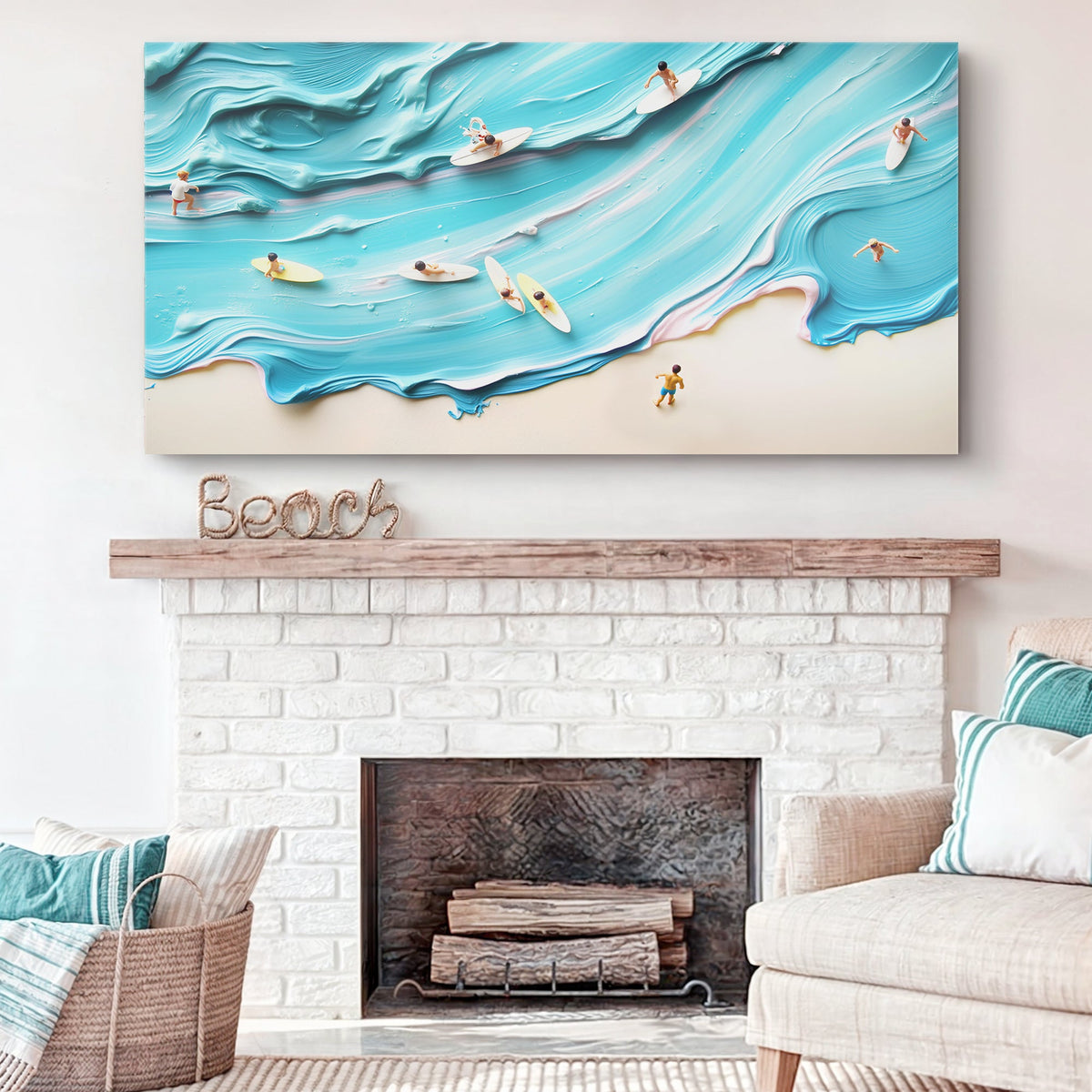 Abstract Aerial View Beach Wall Art