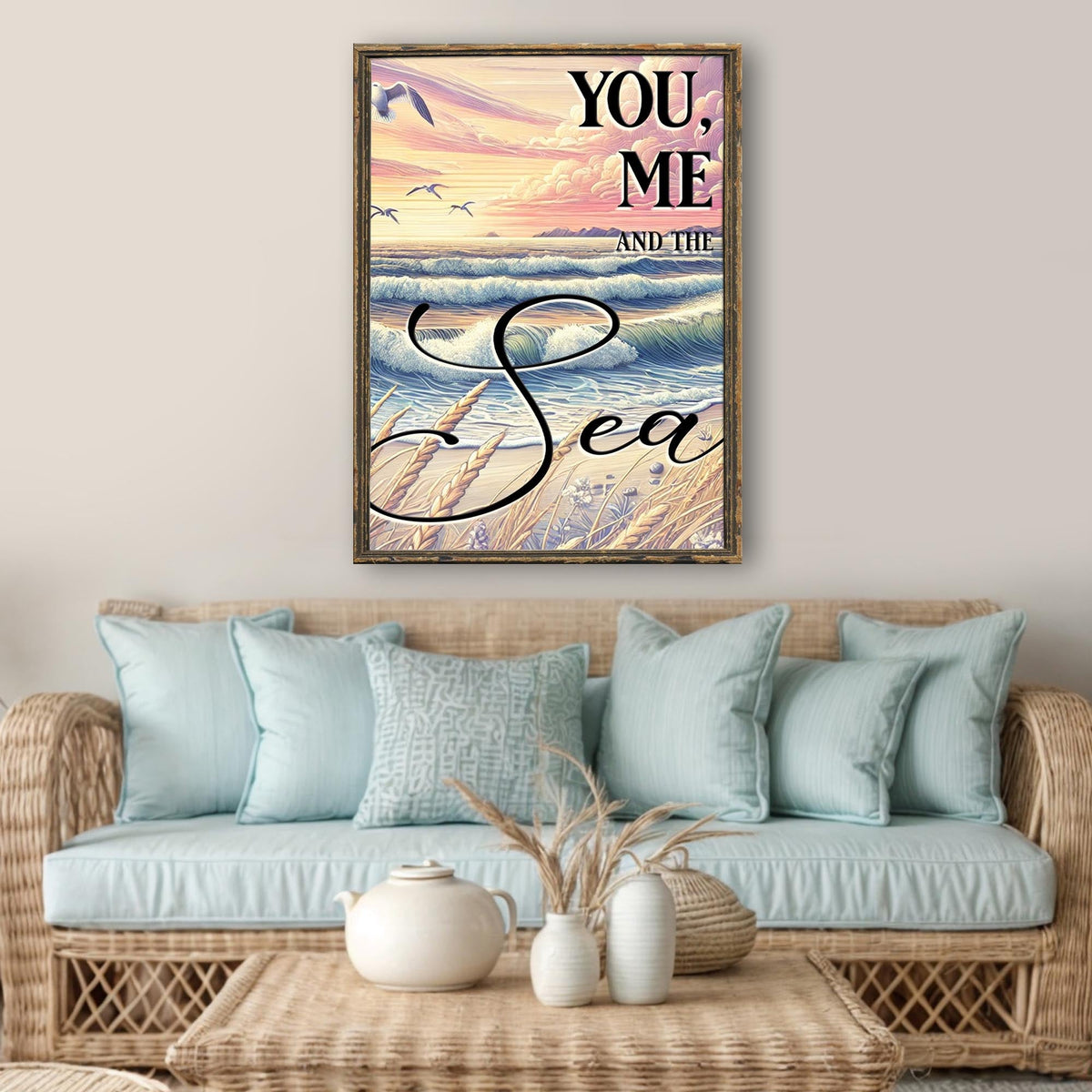 You Me and the Sea Coastal Sign