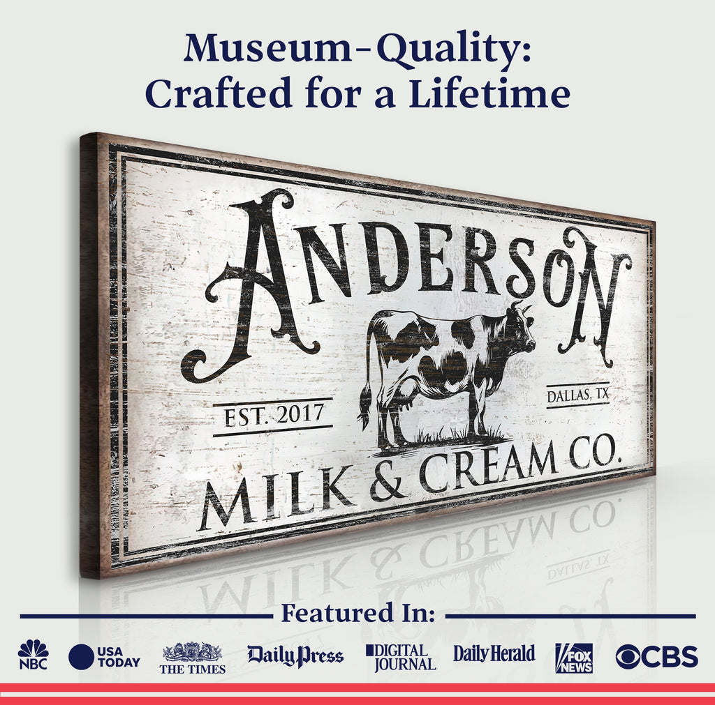 Personalized Milk & Cream Co Sign