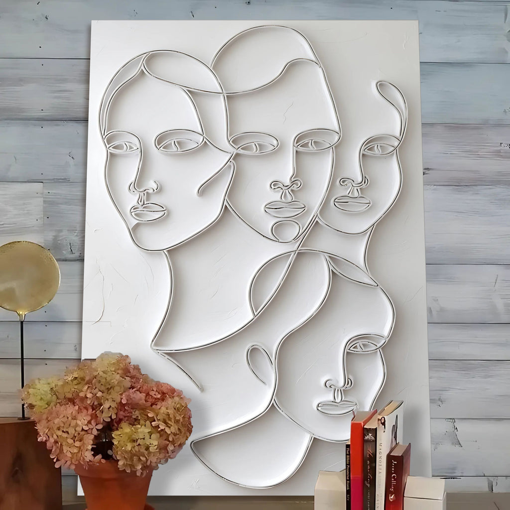 3D Minimalist Faces Wall Art