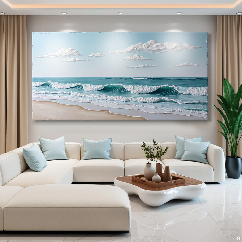 Serene Ocean Wave Coastal Wall Art XI