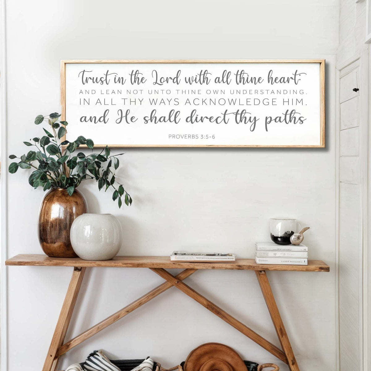 Proverbs 3:5-6 Faith Wall Sign