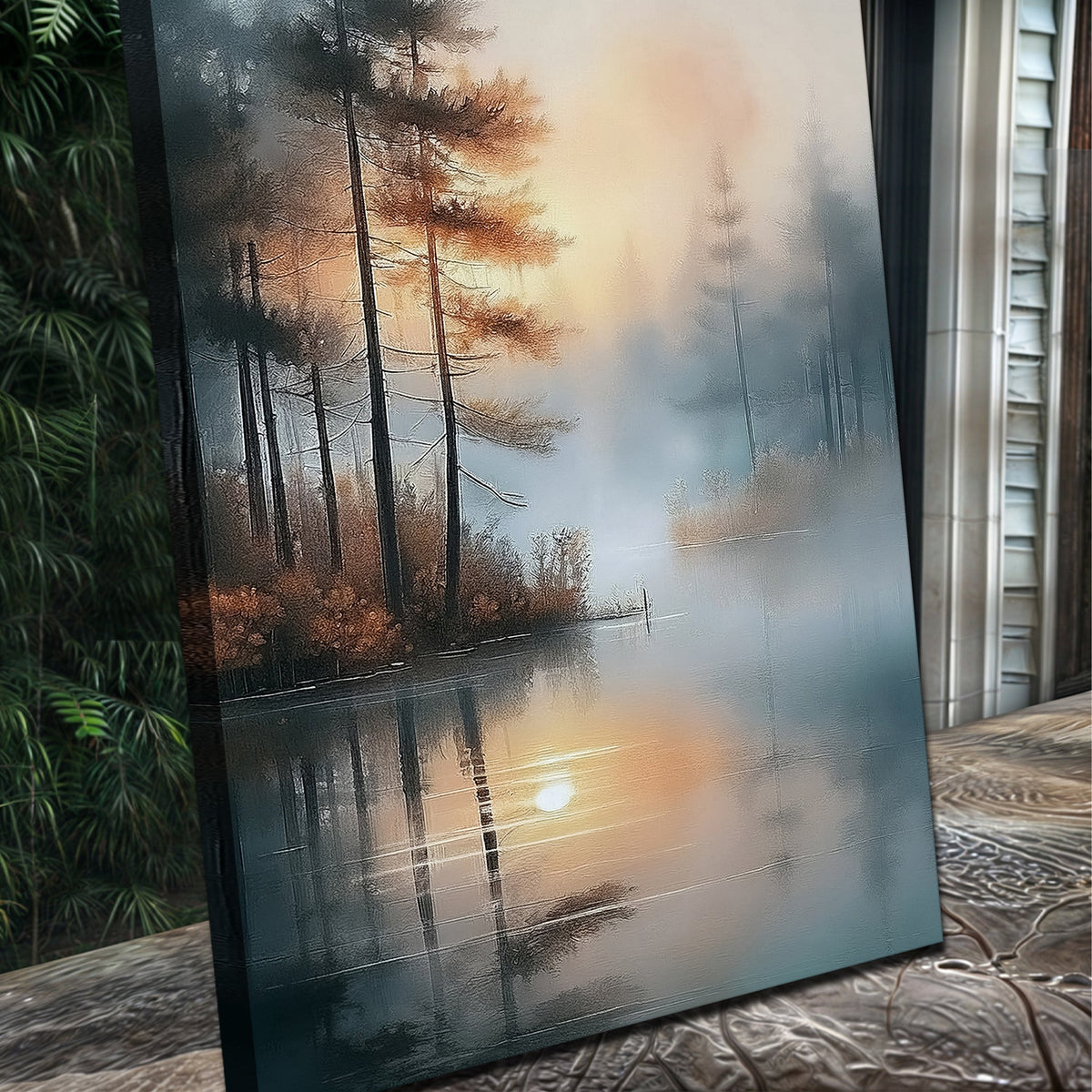 Misty Lake Wall Art