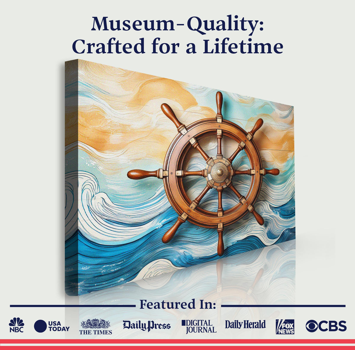 Sailboat Ship Wheel Coastal Wall Art II