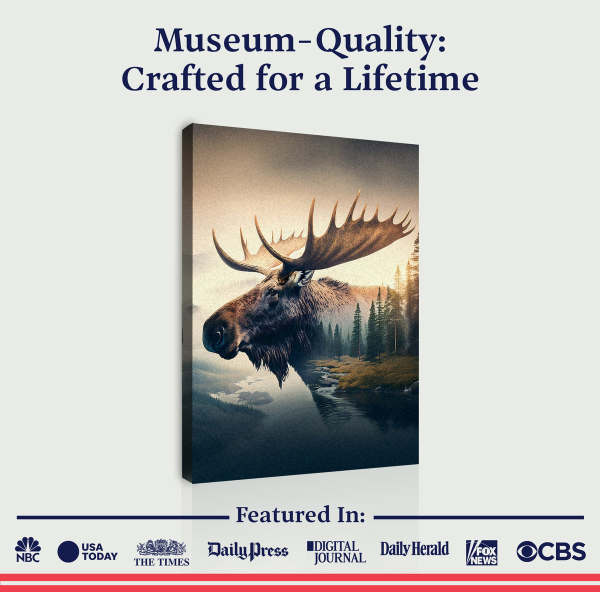 Moose Double Exposure Wall Art