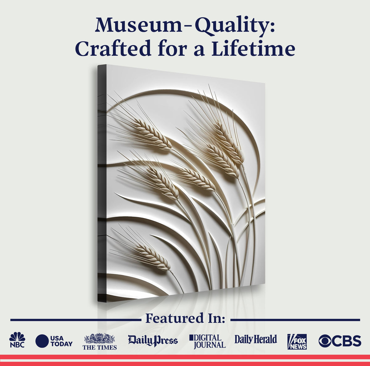 3D Minimalist Wheat Wall Art