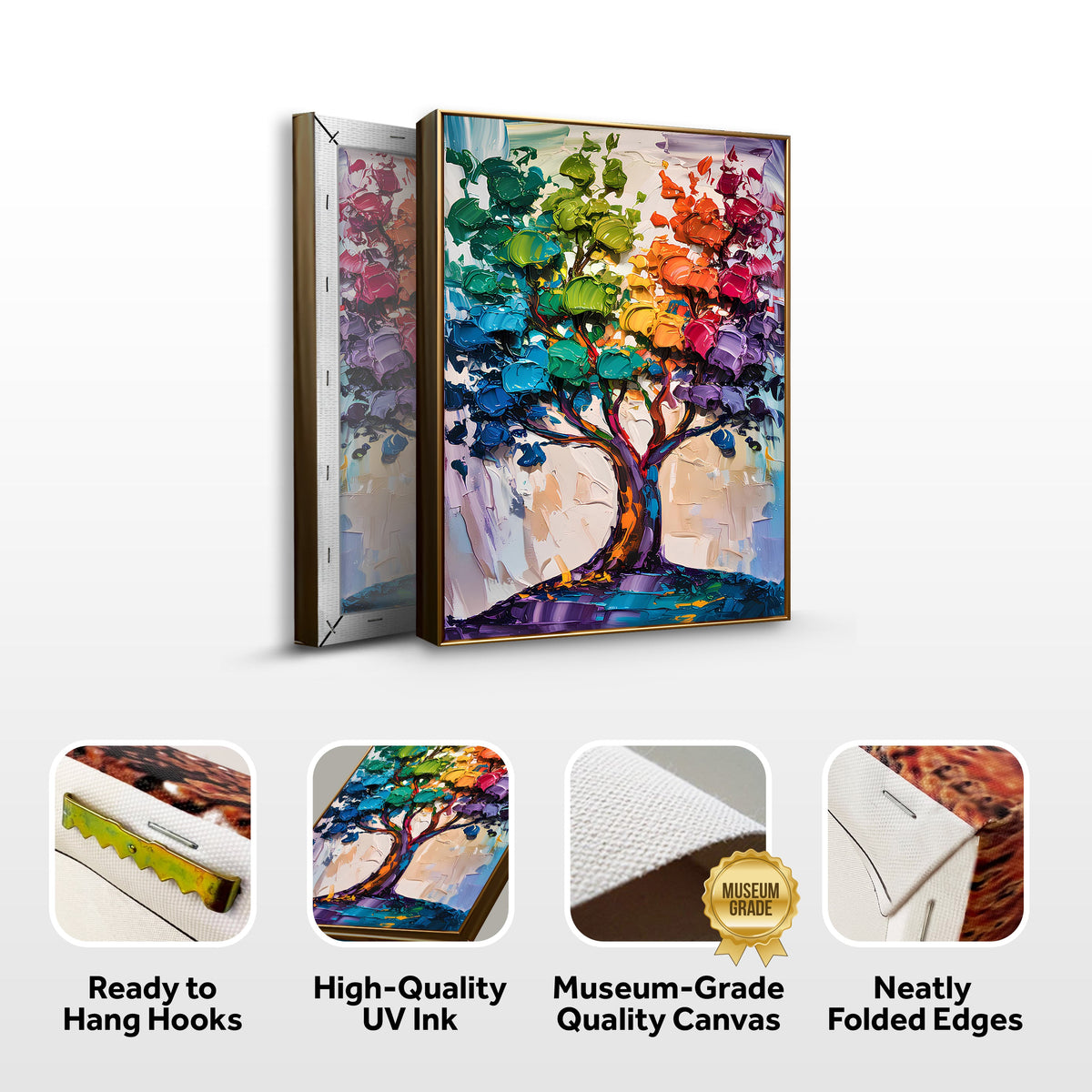 Rainbow Tree Abstract Wall Art