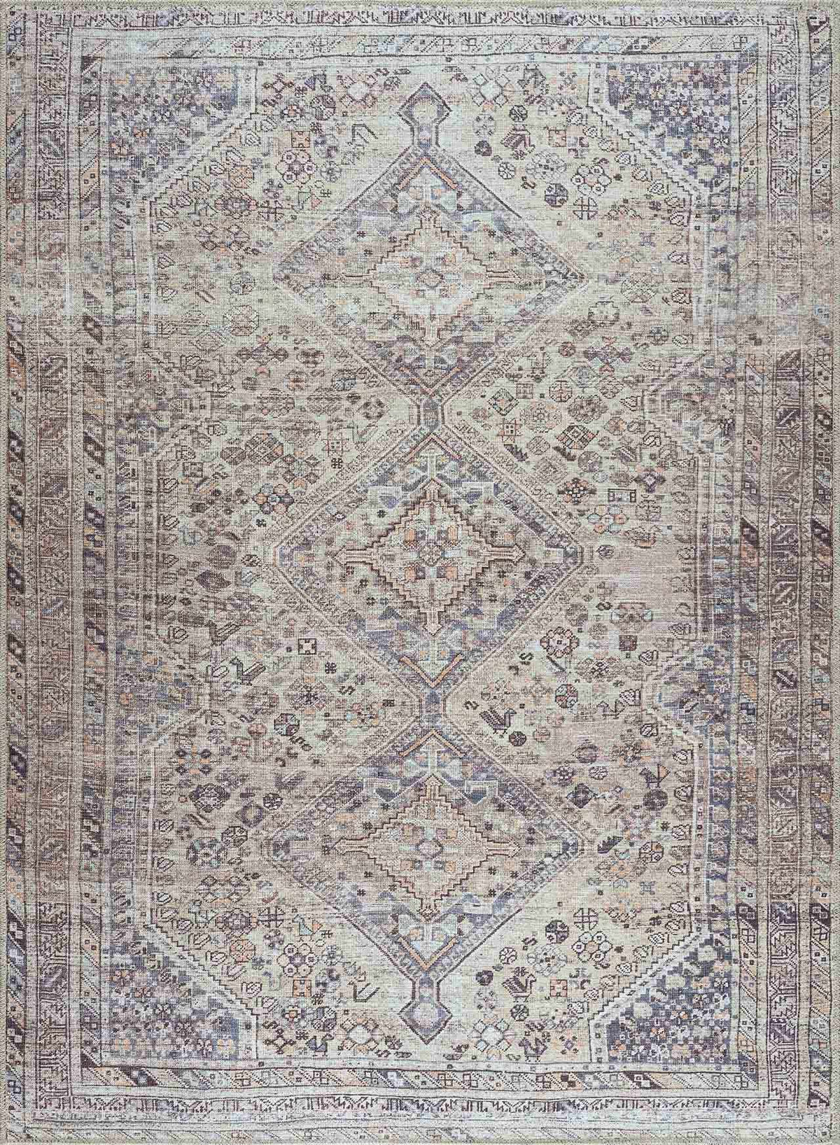 Barny Tan Washable Area Rug