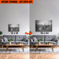 Upgrade Your 12x18 Inches 'Monochrome Texas Longhorn Cattle' Canvas to 16x24 Inches
