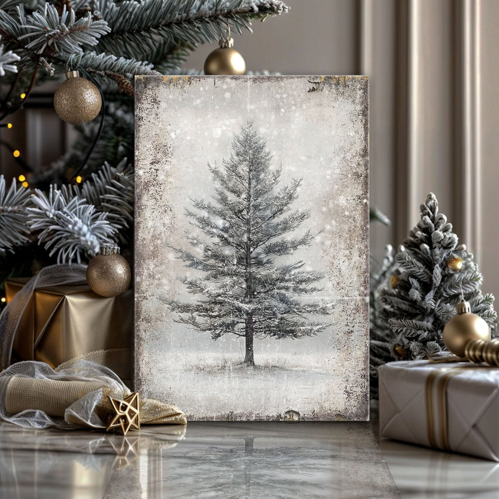 Vintage Christmas Tree Wall Art VII