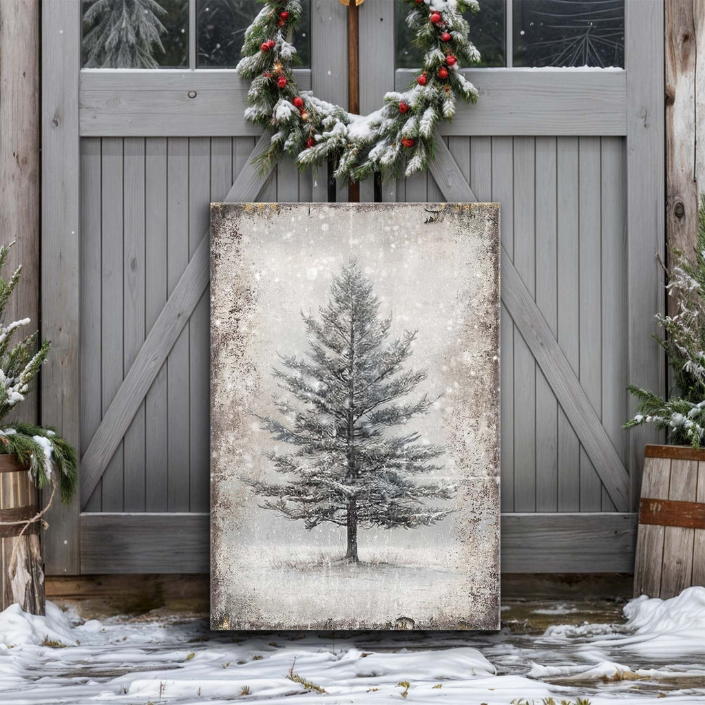 Vintage Christmas Tree Wall Art VIII
