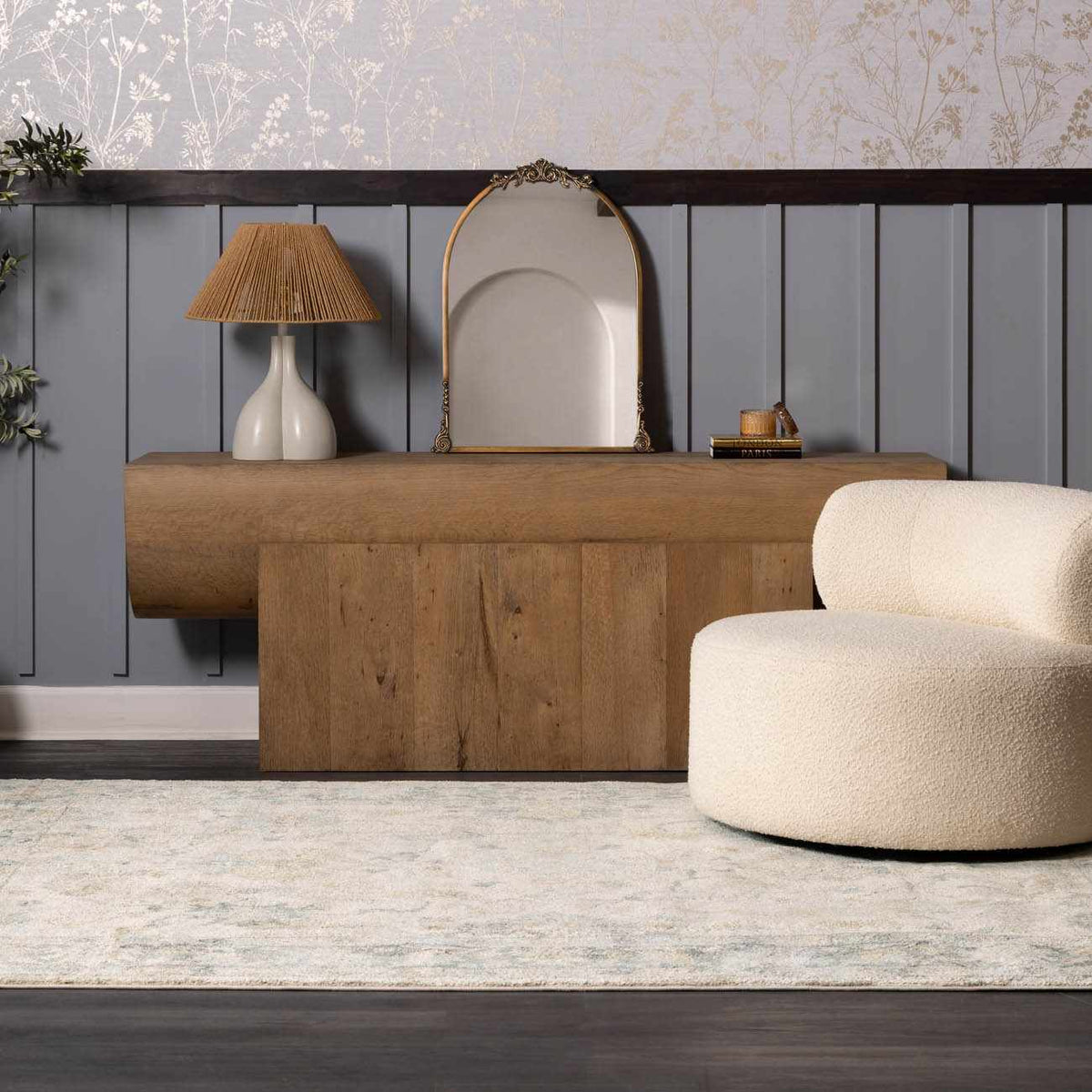 Ahmaud Beige & Light Gray Thick Luxe Area Rug