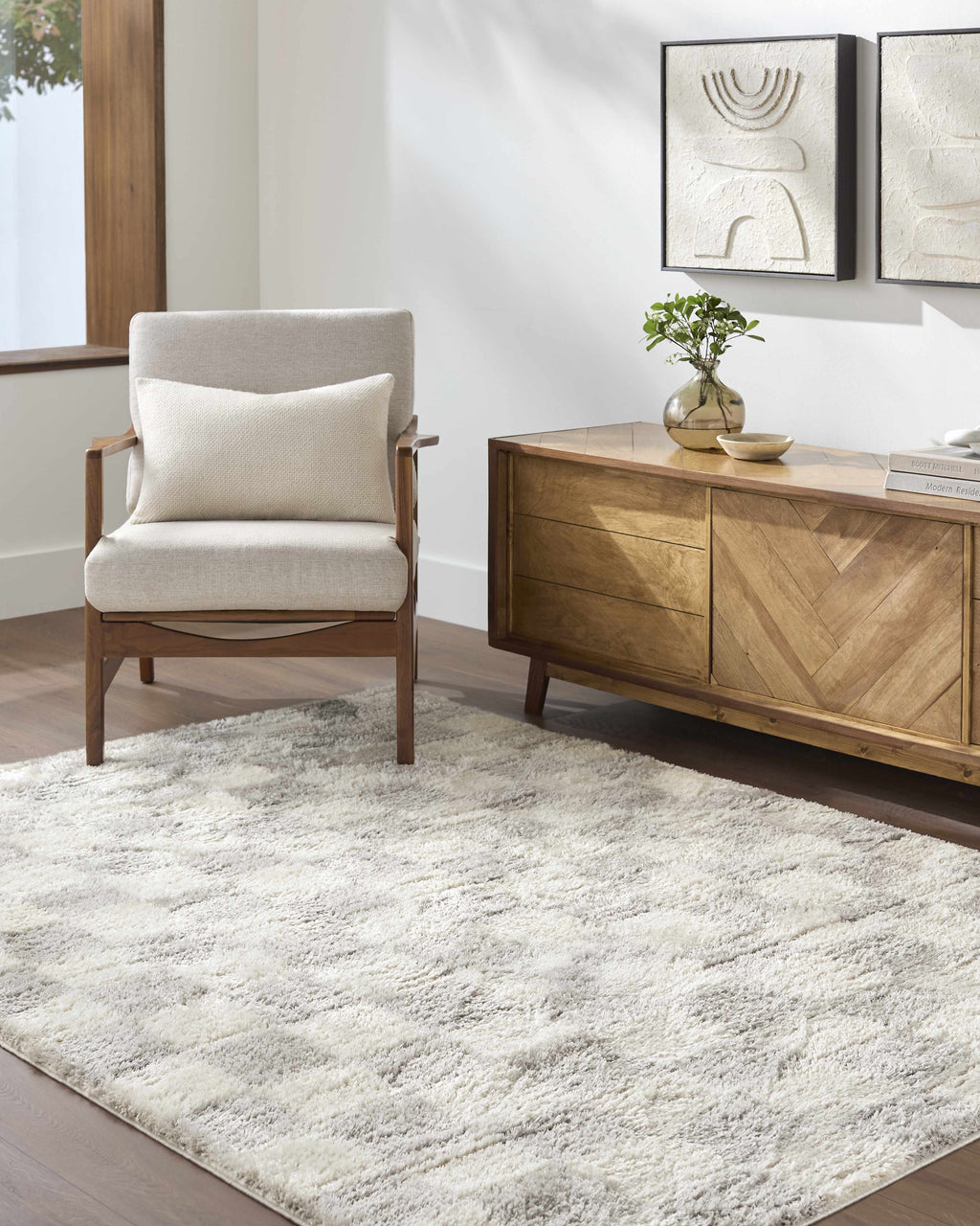 Belita Tan Luxe Shag Area Rug