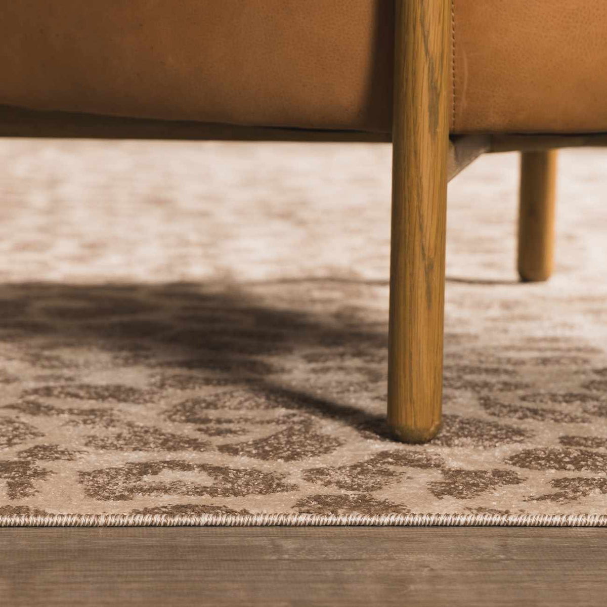Tan Bonhill Leopard Print Area Rug