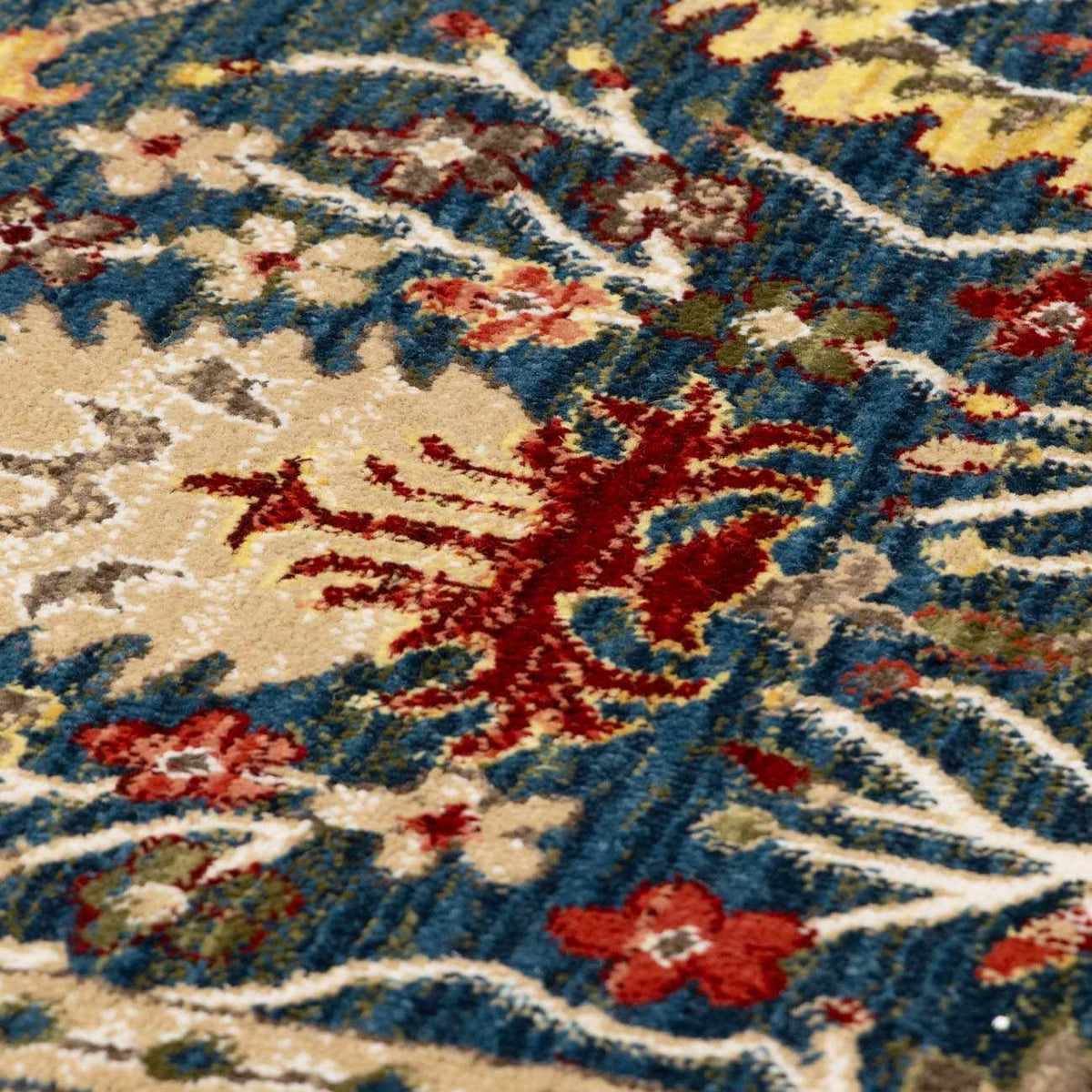 Neola Navy Blue Damask Area Rug