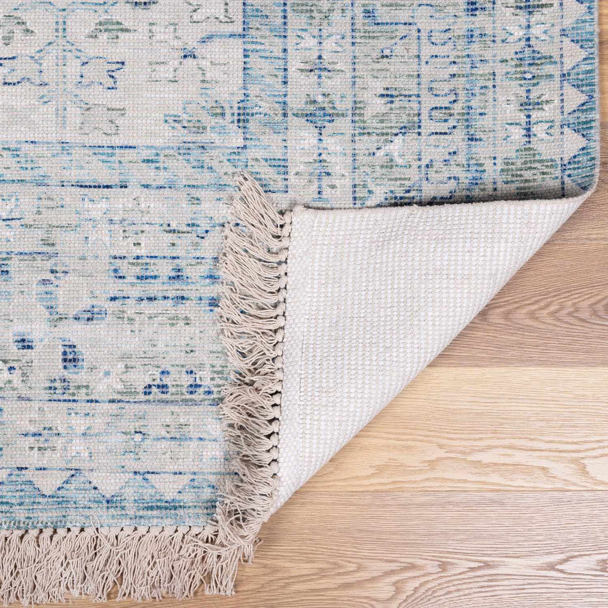 Byers Handmade Cotton-blend Aqua Rug