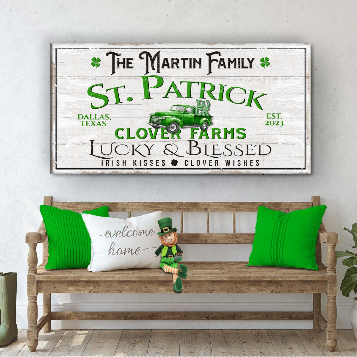 Custom St. Patrick Farmhouse Family Sign