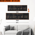 Upgrade Your 16x48 Inches 'Life Is Better On The Lake' (Style 1) Canvas To 20x60 Inches