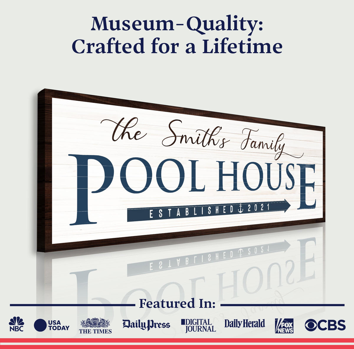 Family Pool House Sign