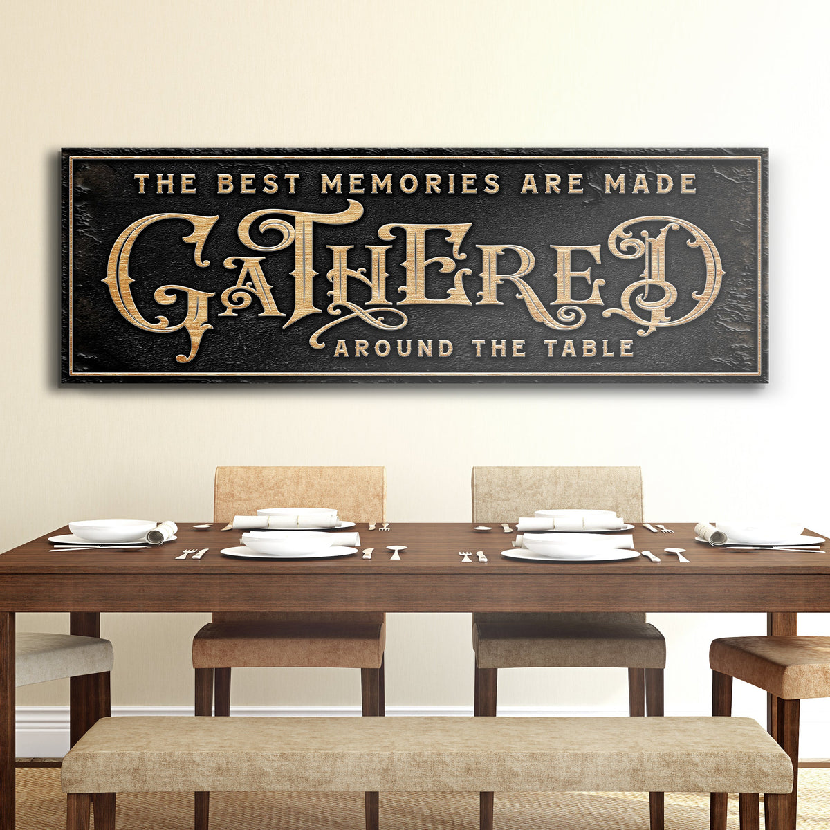 Gathered Around Table Sign