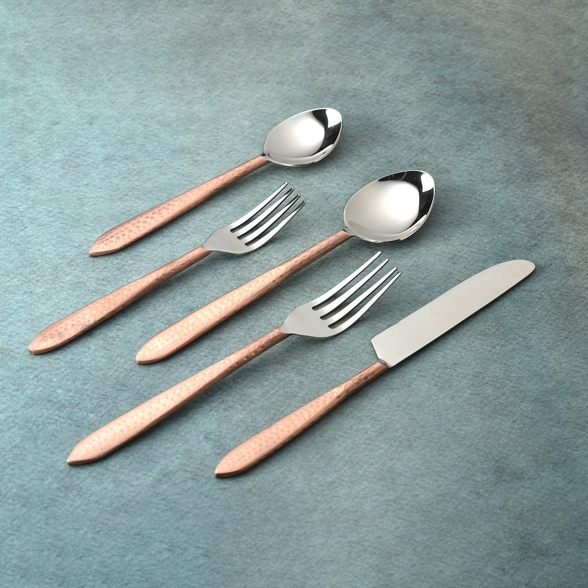 Crimson Hammered Flatware, 5- Pc. Place Setting