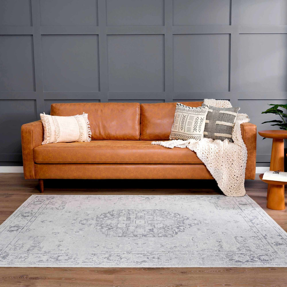 Akram Antrasit Flat Pile Washable Rug