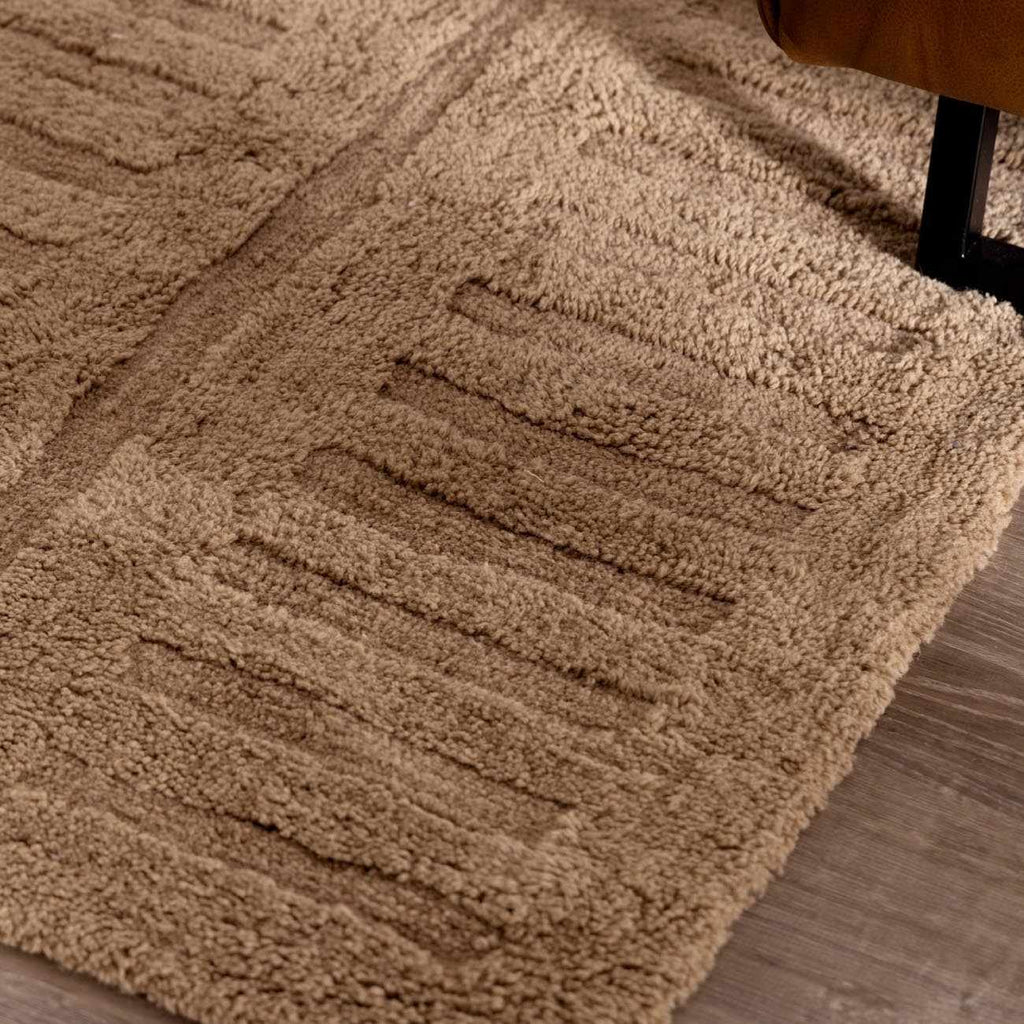 Washable Handmade Wool Rug - Brown - Clearance