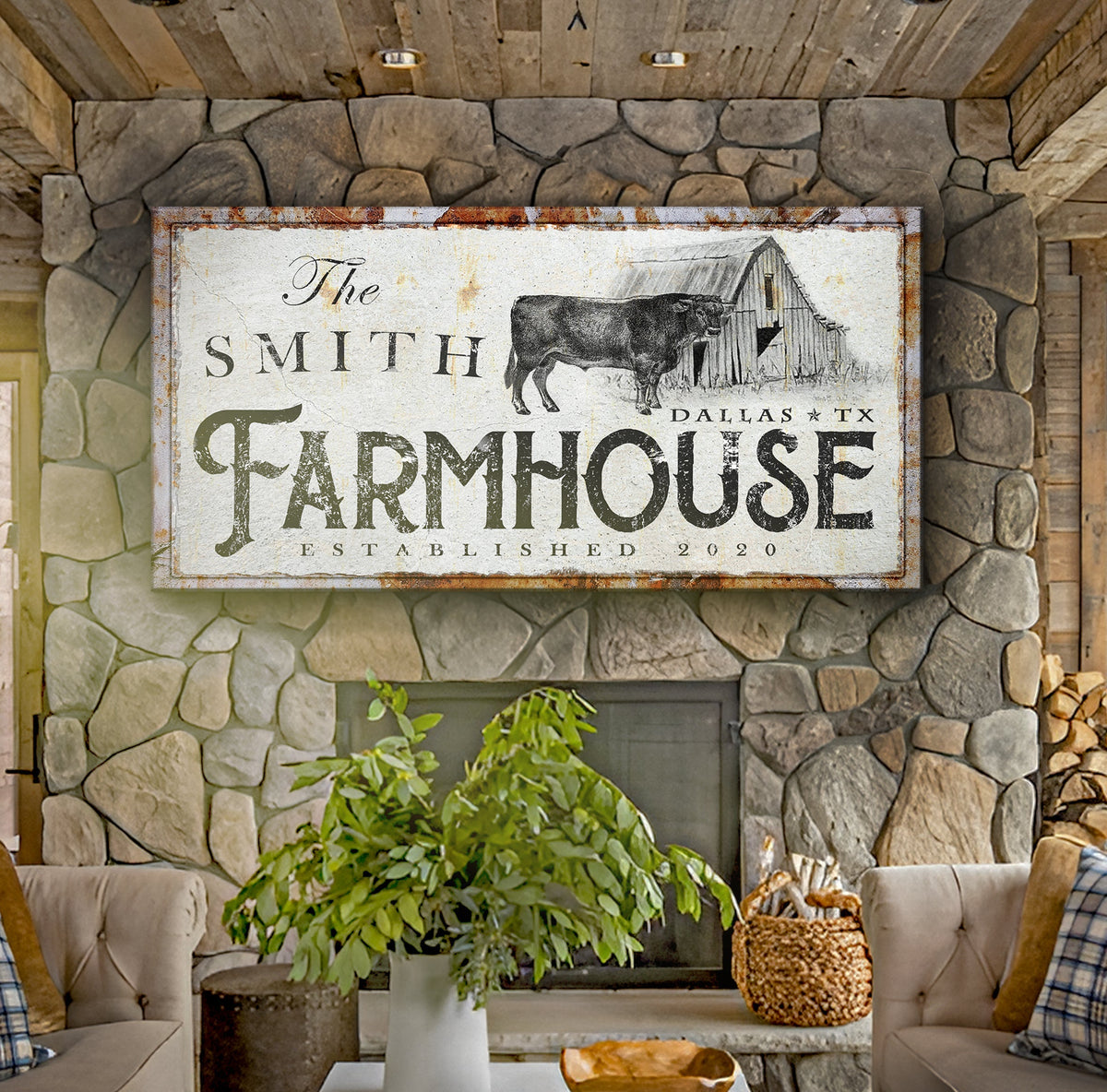 Rustic Farmhouse Sign (Made In USA)
