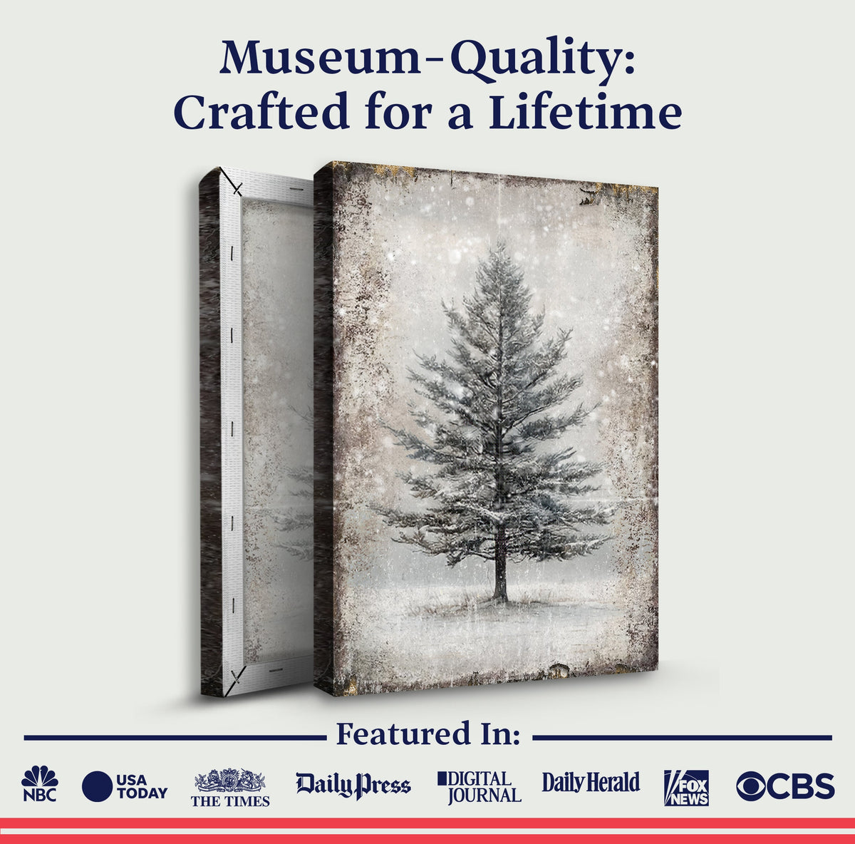 Vintage Christmas Tree Wall Art with Free Christmas Recipe Book