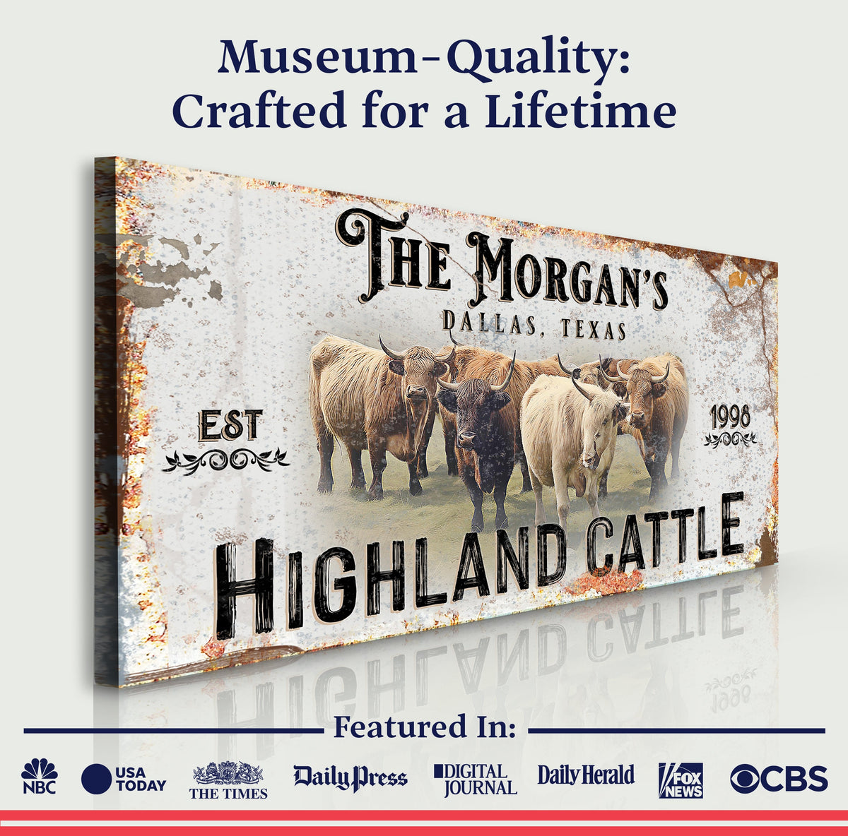 Personalized Highland Cattle Sign III