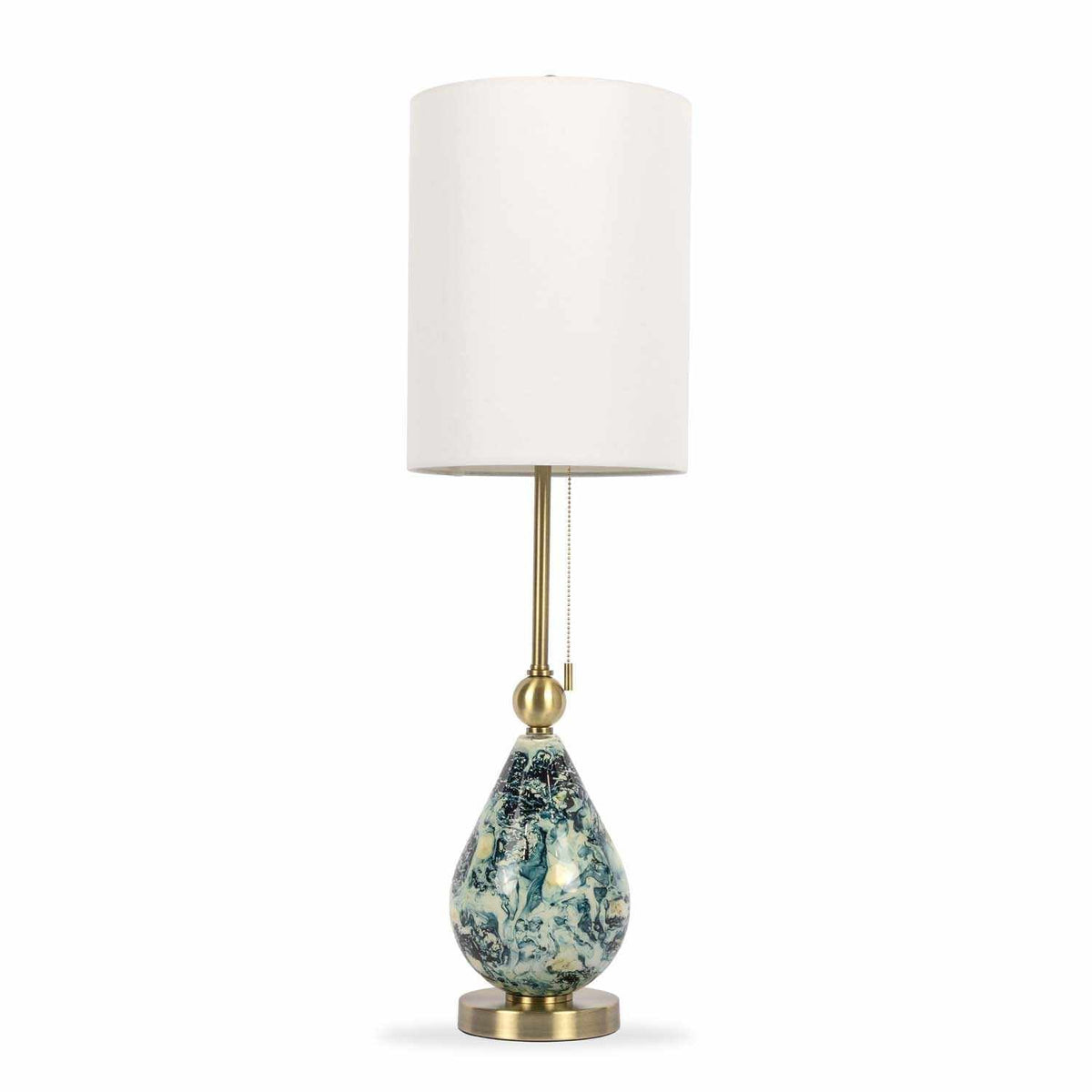 Katipunan Aqua Gold Metallic Brass Table Lamp