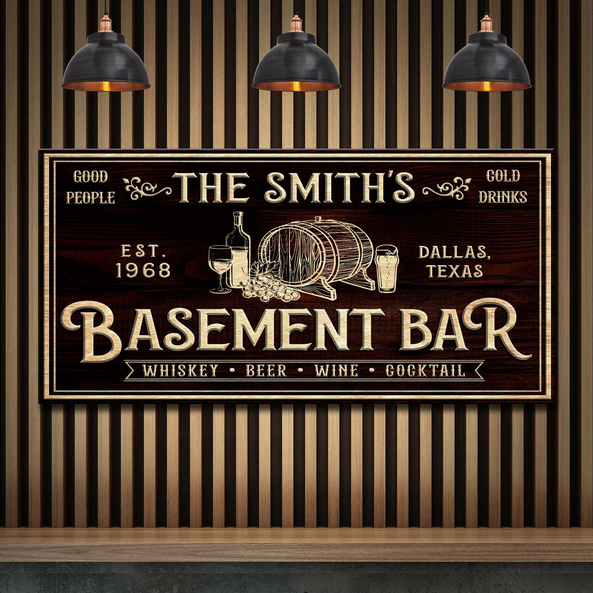 Personalized Basement Bar Sign
