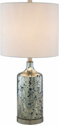 Lentner Ribbed White Ceramic Table Lamp