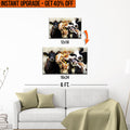 Upgrade Your 18x12 Inches 'Cows Cattle Portrait' Canvas Measuring 24x16 Inches