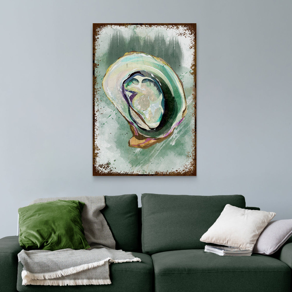 Oyster Shell Abstract Portrait Canvas Wall Art