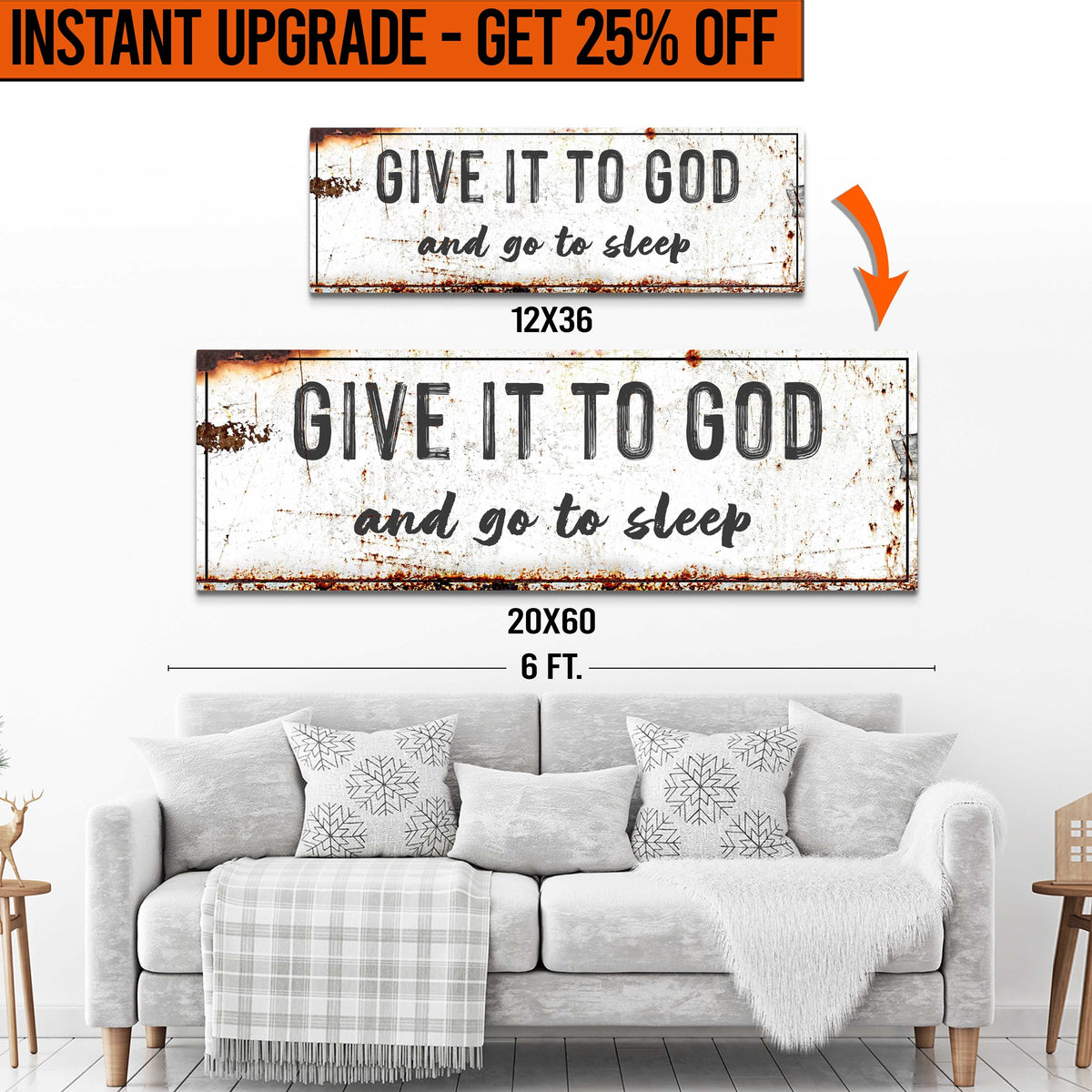 Upgrade Your 'Give It To God' (Style 1) Canvas To 20x60 Inches (Free Shipping)
